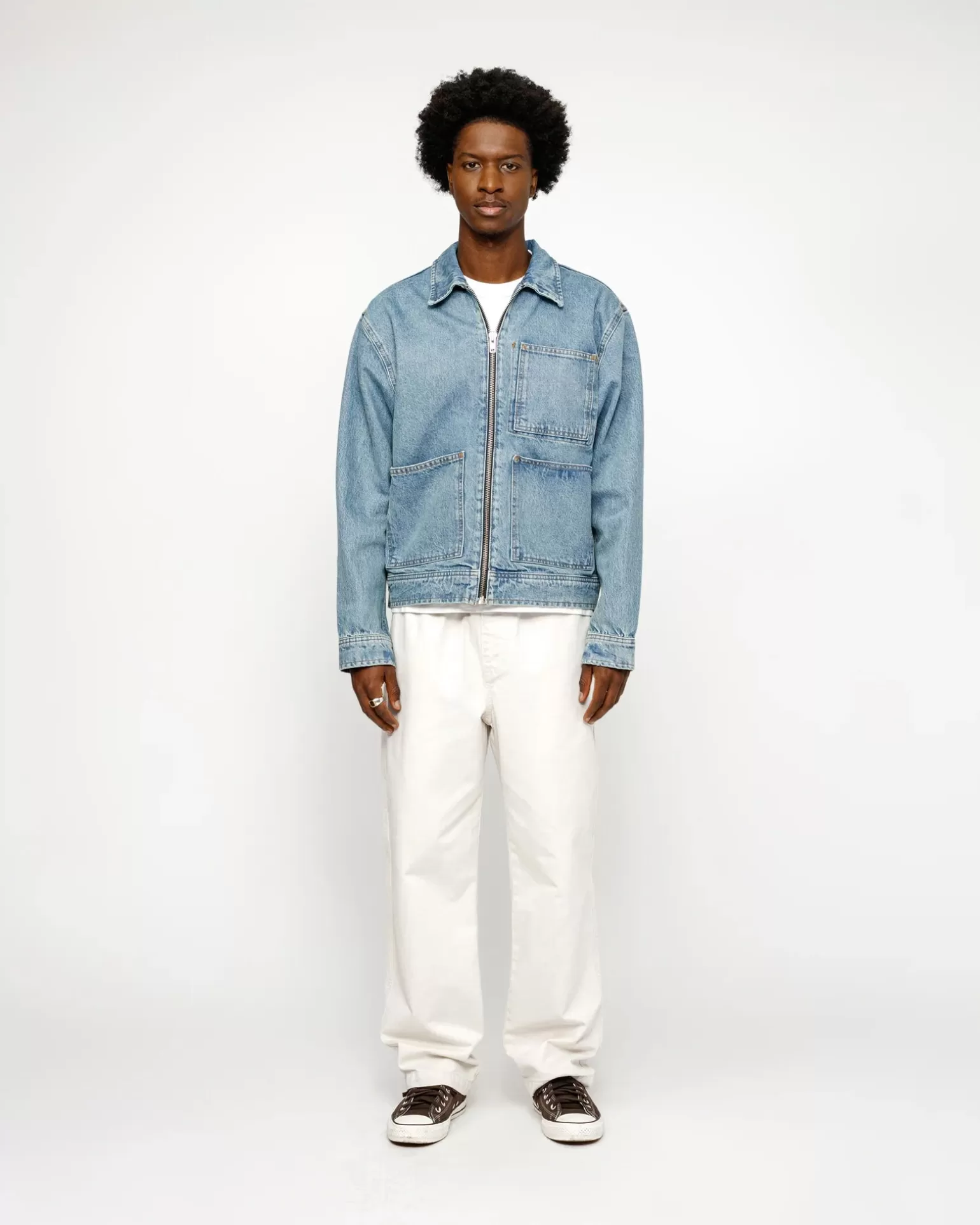 Outlet Stüssy BEACH PANT BRUSHED COTTON Bone