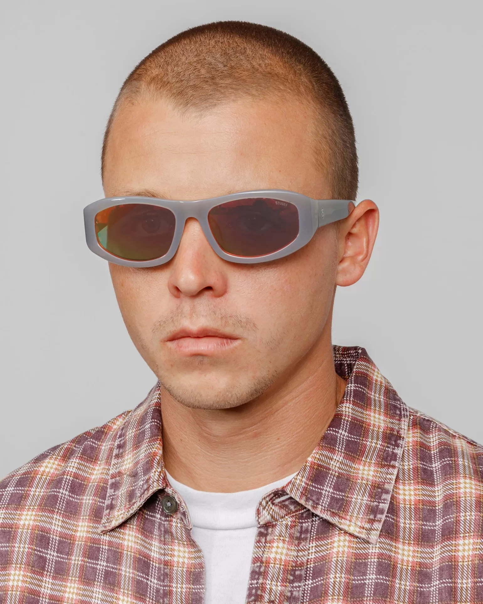 Cheap Stüssy LANDON SUNGLASSES Grey / Silver Flare Lens