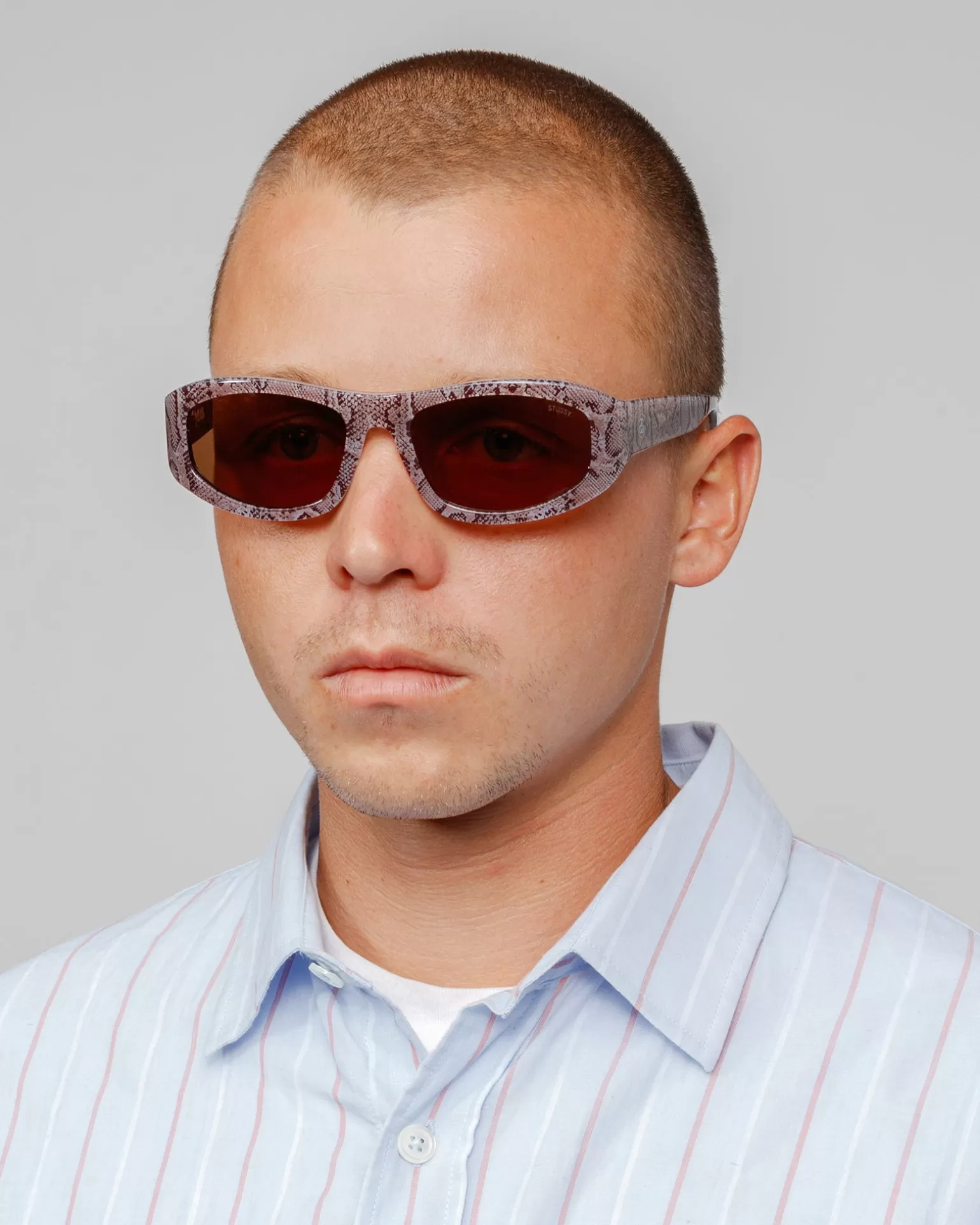 Hot Stüssy LANDON SUNGLASSES Snake Skin / Brown Lens