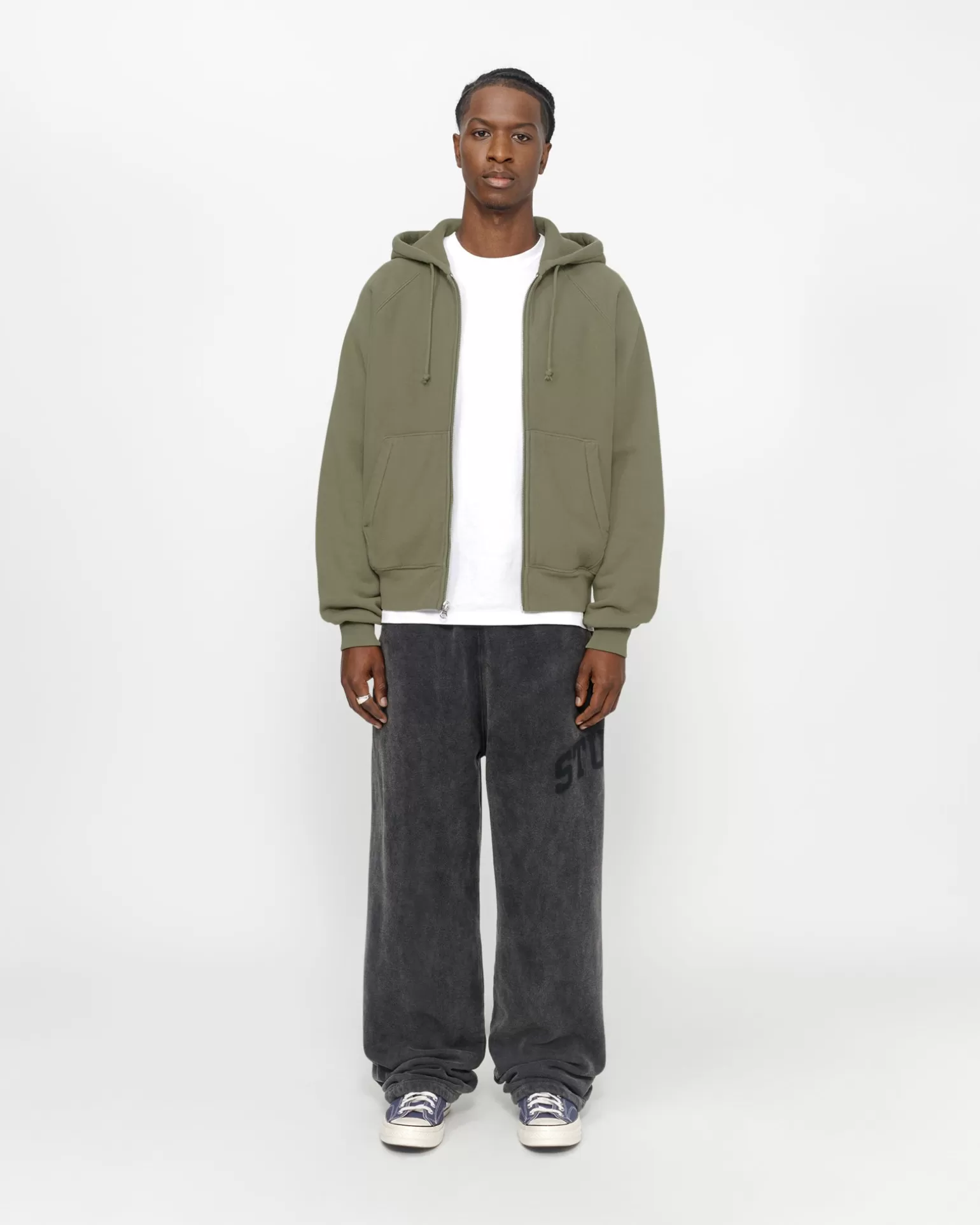 Best Stüssy RAGLAN ZIP HOODIE Olive