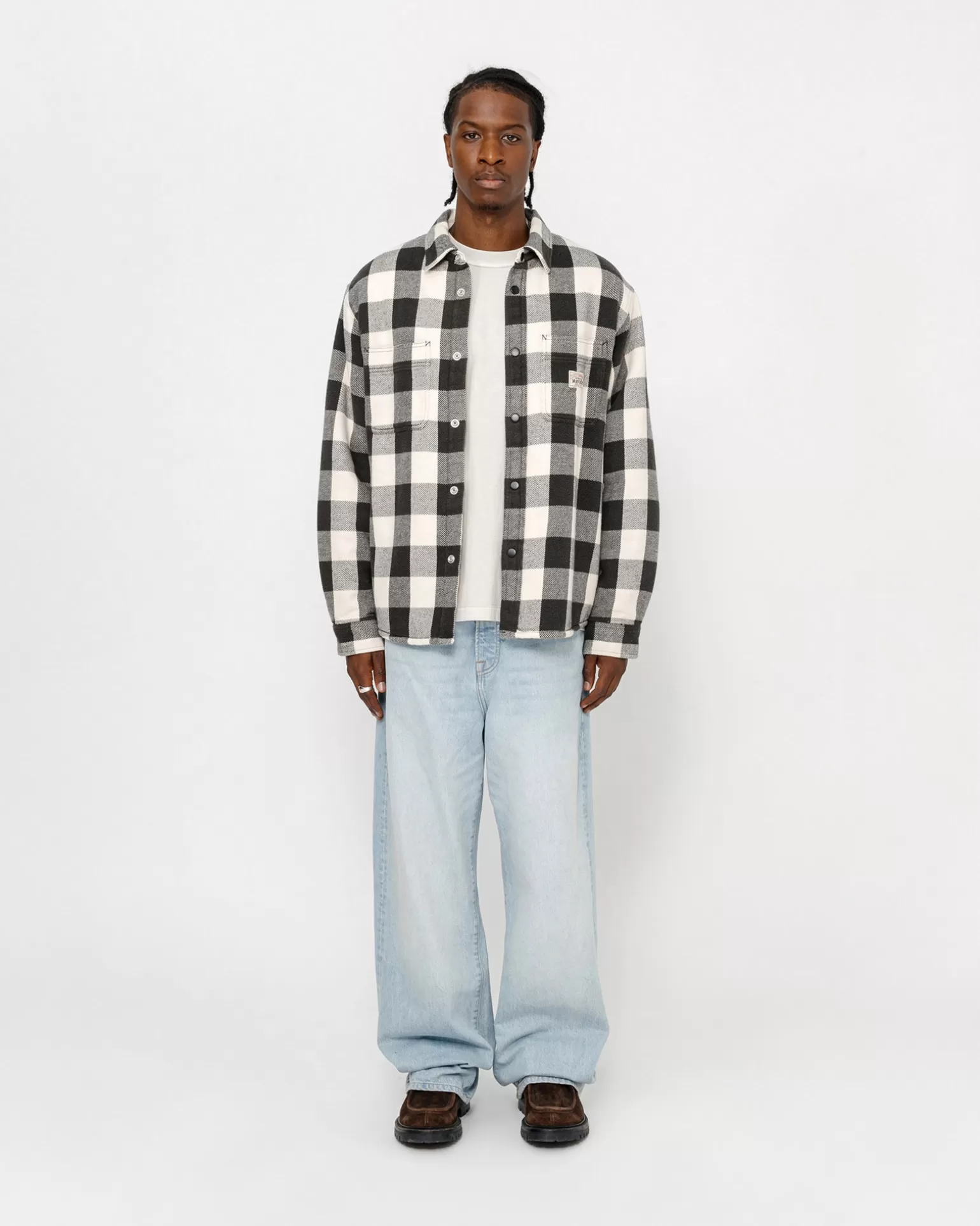 Flash Sale Stüssy SHERPA LINED BUFFALO PLAID SHIRT Bone