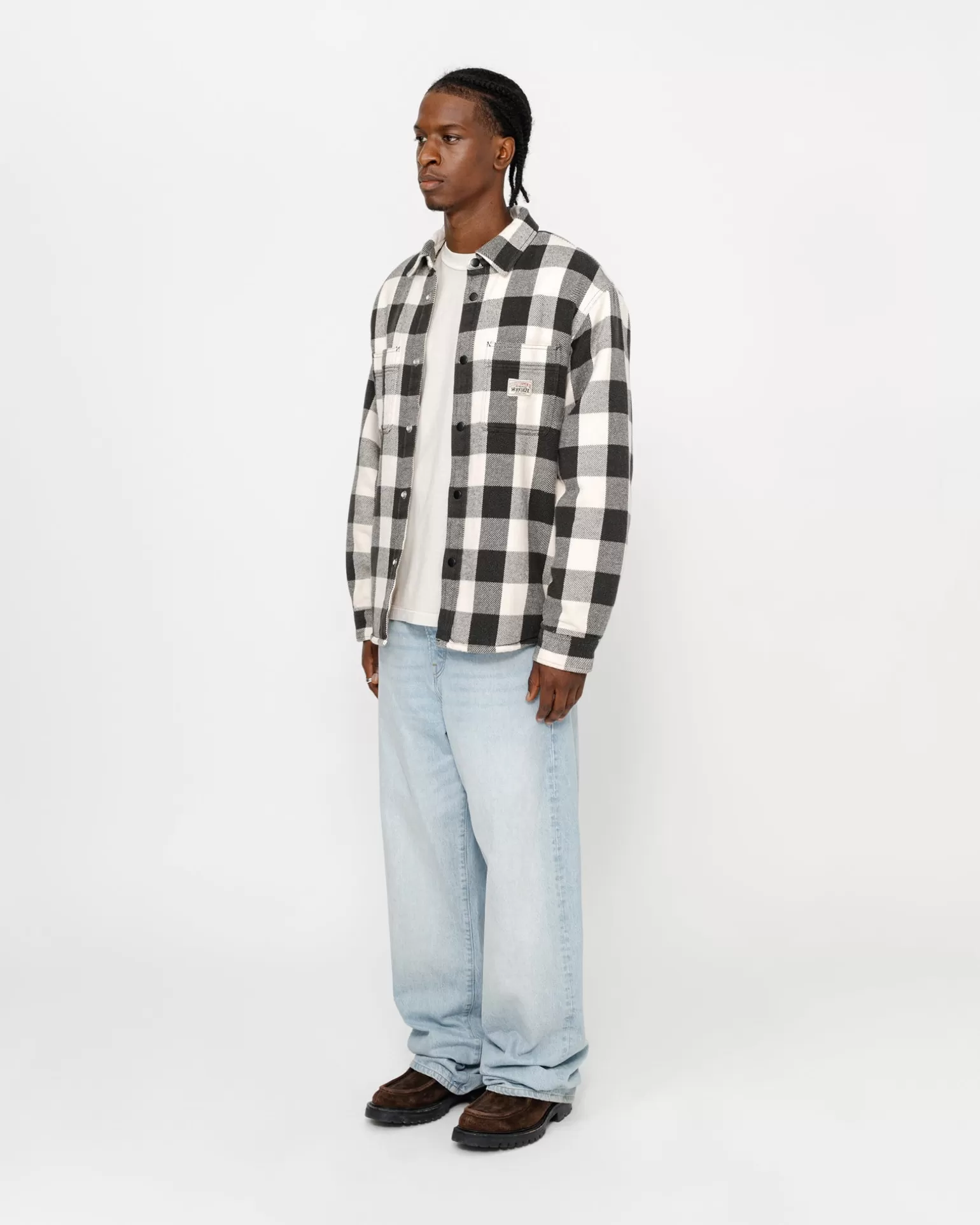 Flash Sale Stüssy SHERPA LINED BUFFALO PLAID SHIRT Bone