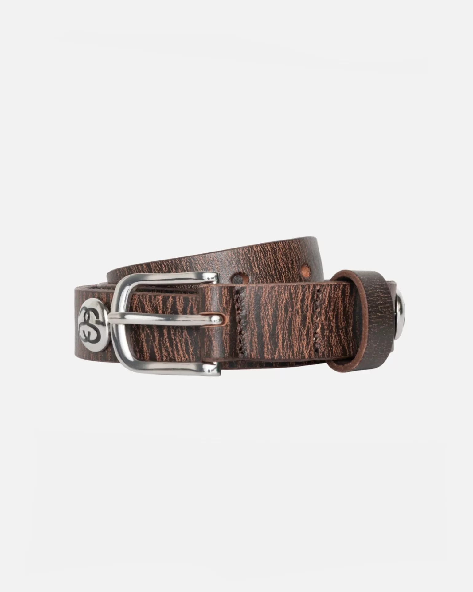 Cheap Stüssy SS-LINK STUDDED BELT Distressed Brown