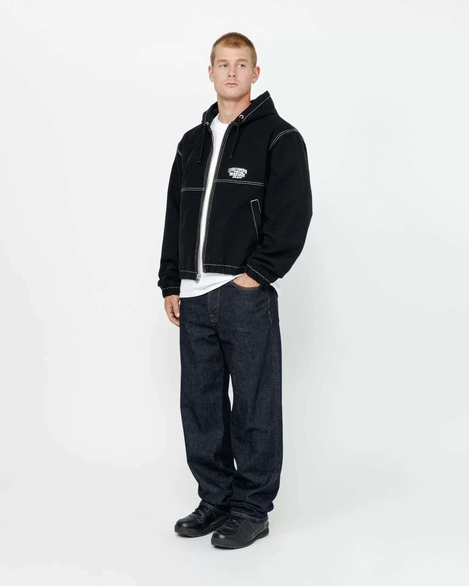 Fashion Stüssy WORK JACKET CONTRAST STITCH Black